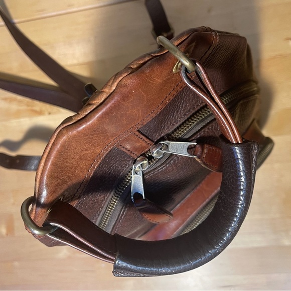 Vintage M. London New York Leathercraft Brown Leather Backpack Purse